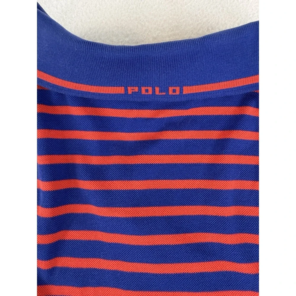 Ralph Lauren Polo Golf Shirt Blue Red Striped Pony Short Sleeve Men's‎ Size XL
